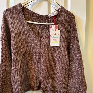 NWT Brown Chenille Sweater